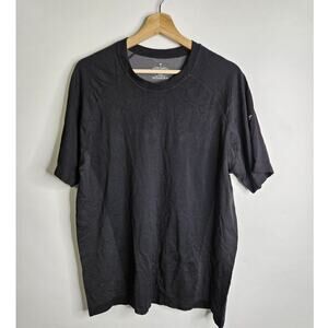 Fabletics Shirt Mens XL Black Performance Short Sleeve Activewear Running Gym